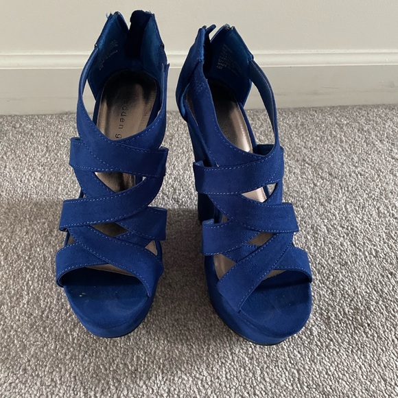 NEW BLUE WEDGES - Picture 3 of 4